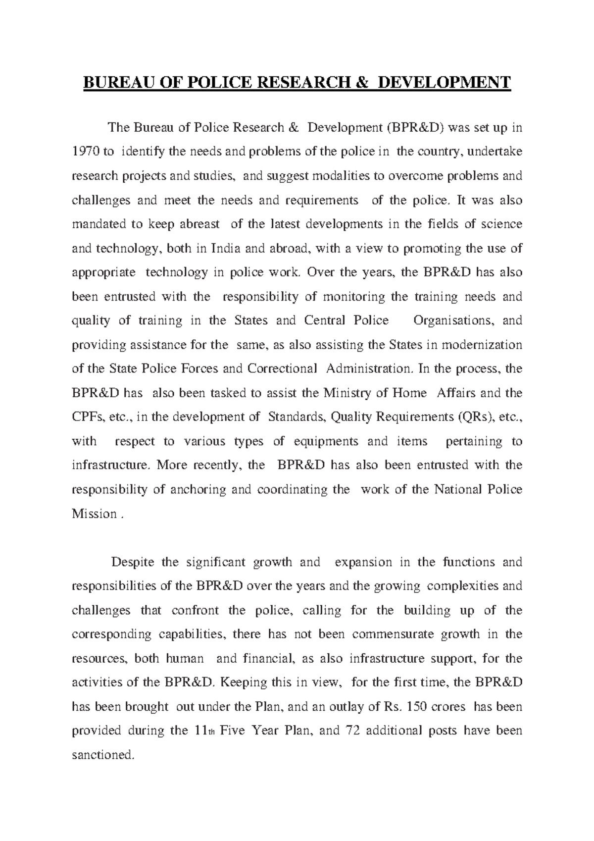 BPRD - I WANT TO APLOAD DOCUMENTS - BUREAU OF POLICE RESEARCH ...