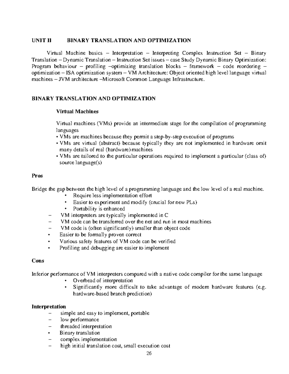 Virtualization 42 - UNIT II BINARY TRANSLATION AND OPTIMIZATION Virtual ...