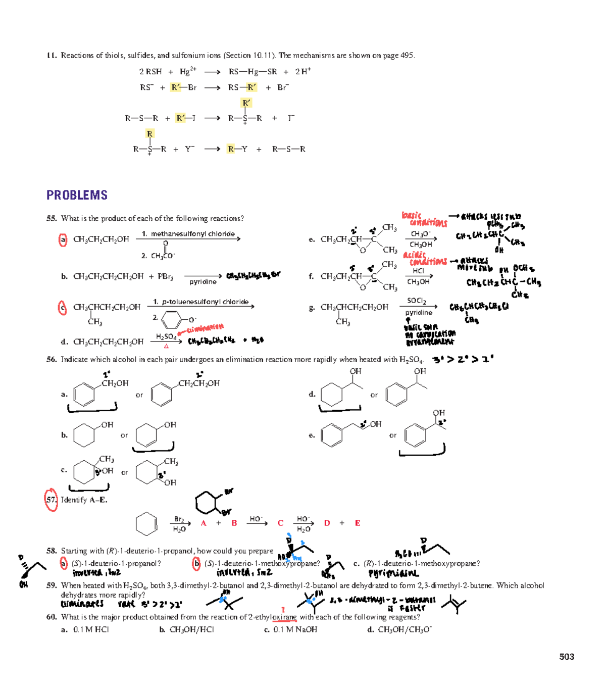 Ch 10 Problems - Reactions of thiols, sulfides, and sulfonium ions ...