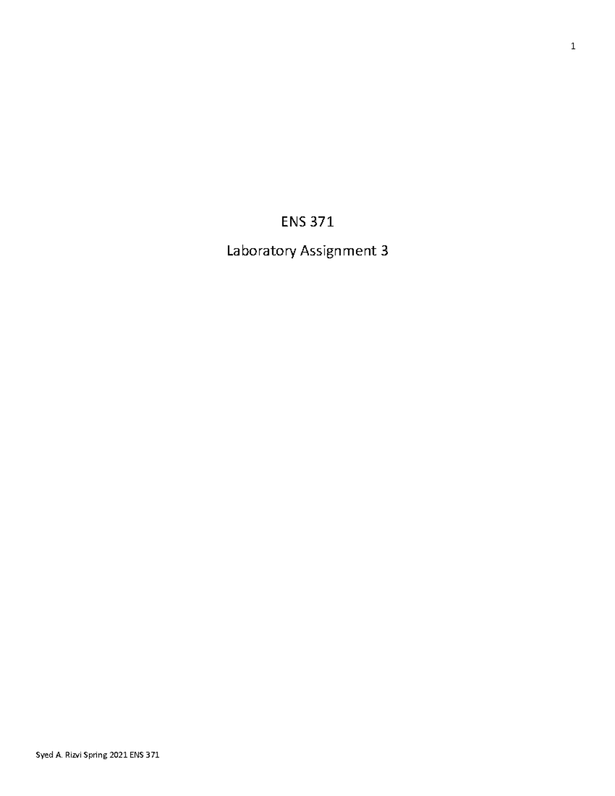 Lab3 ENS371 ENS 372 LAB3 ENS Laboratory Assignment Laboratory
