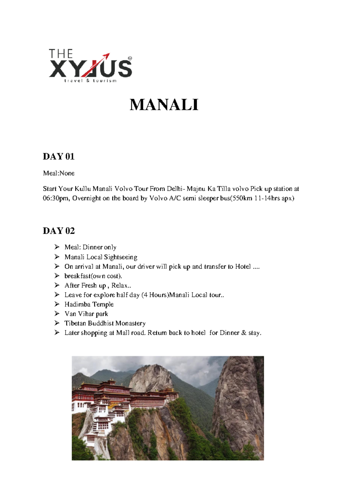 Manali 4N5D - I need Question paper of this exam - MANALI DAY 01 Meal ...