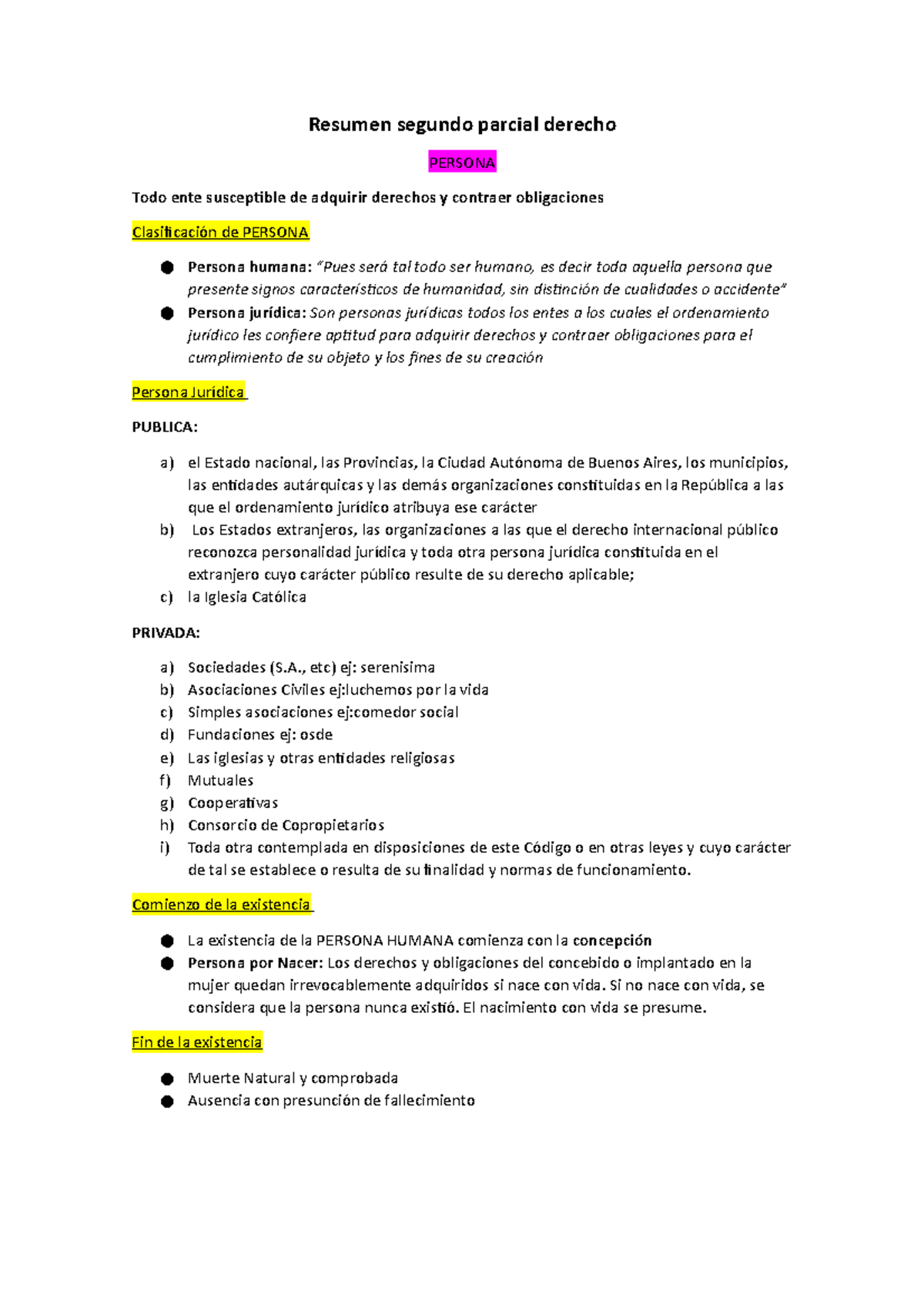 Resumen Segundo Parcial Derecho Resumen Segundo Parcial Derecho