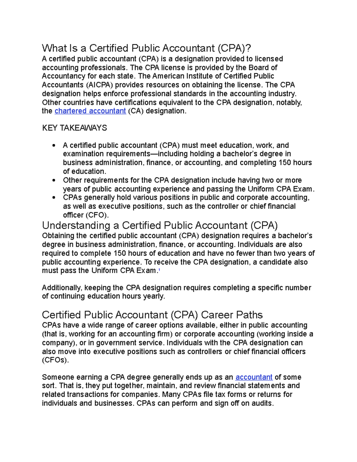 Accounting Notes - What Is a Certified Public Accountant (CPA)? A ...