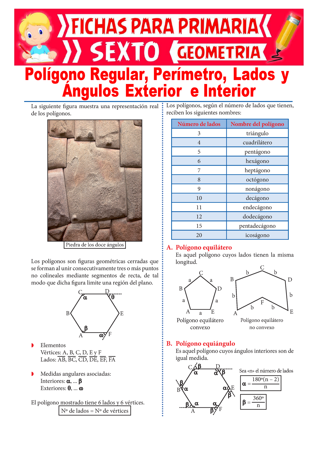 Los Polígonos Regulares Y Sus Propiedades Para Sexto De Primaria - La ...