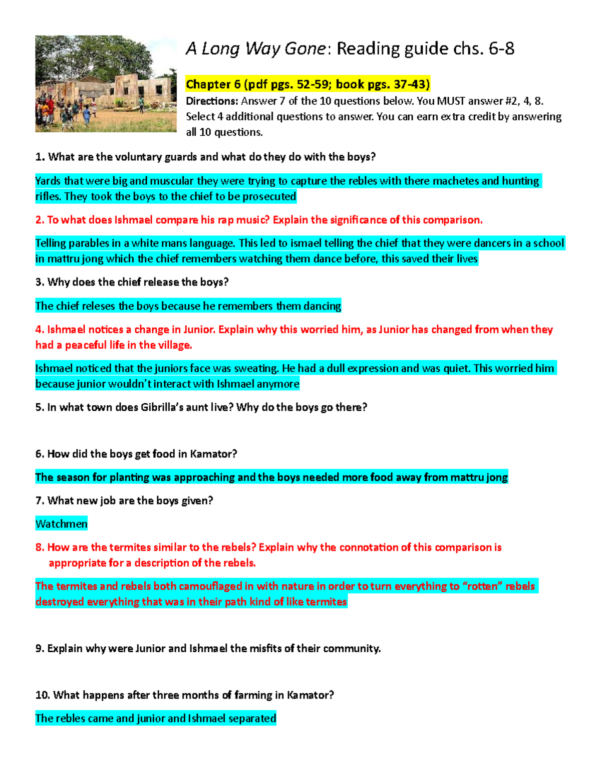 A Long Way Gone Chapter 10 Summary - wjp9mer