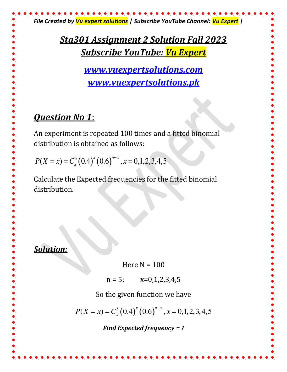 sta301 assignment 2 solution 2023