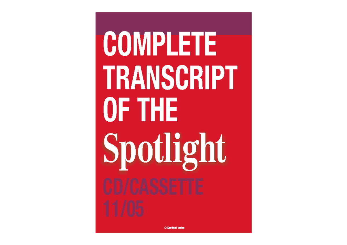 Spotlight-audio-11 - Listing lessons - OF THETRANSCRIPTCOMPLETE ...