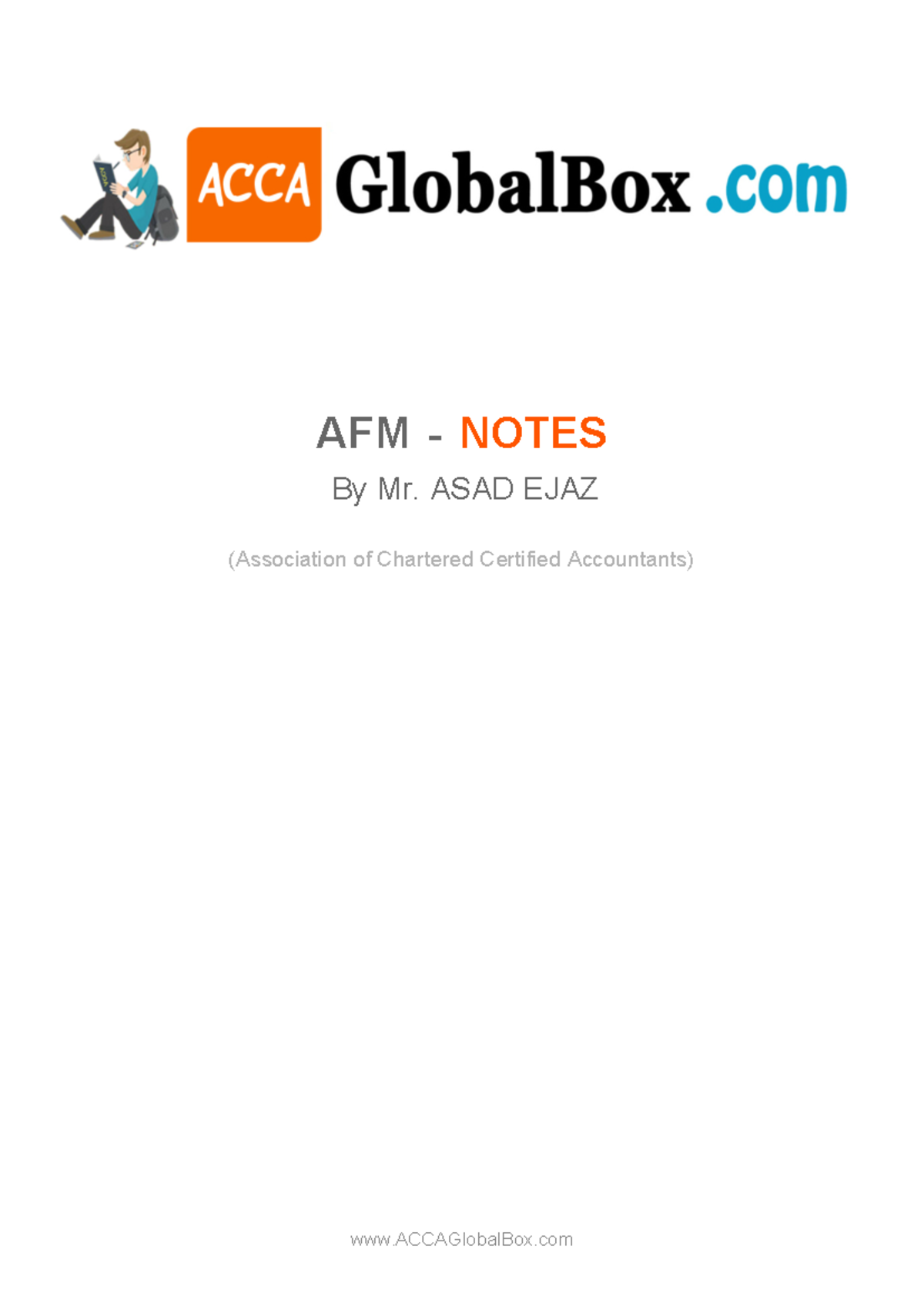 AFM Study Notes (2022) - ACCAGlobalBox AFM - NOTES By Mr. ASAD EJAZ ...