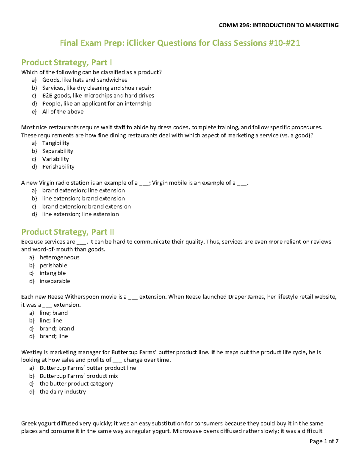 C296-2015 w2 Final Exam i Clicker Questions 2016-03-31 - Final Exam ...