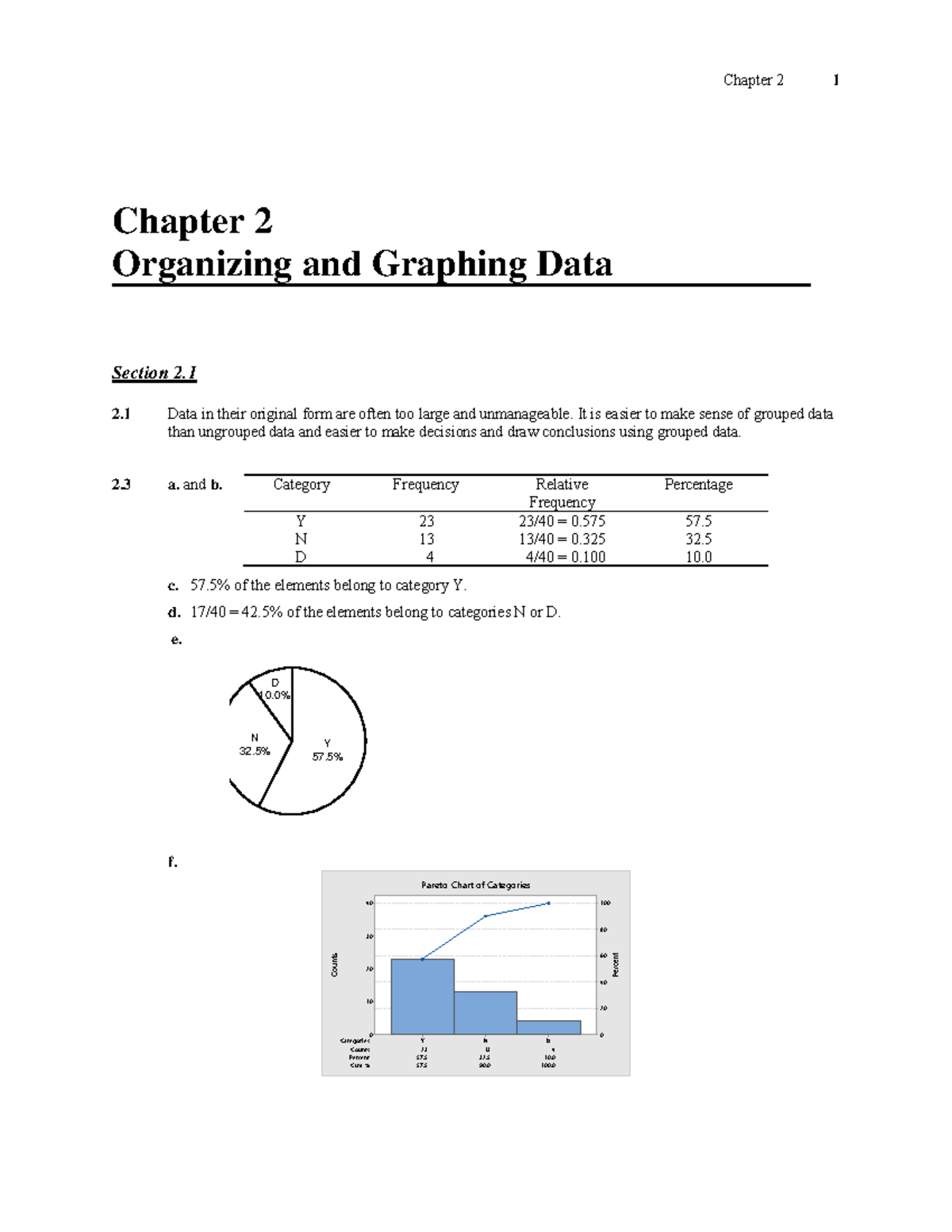 MATH Wiley Student Solutions Manual Chapter 2 - Chapter 2 Organizing ...