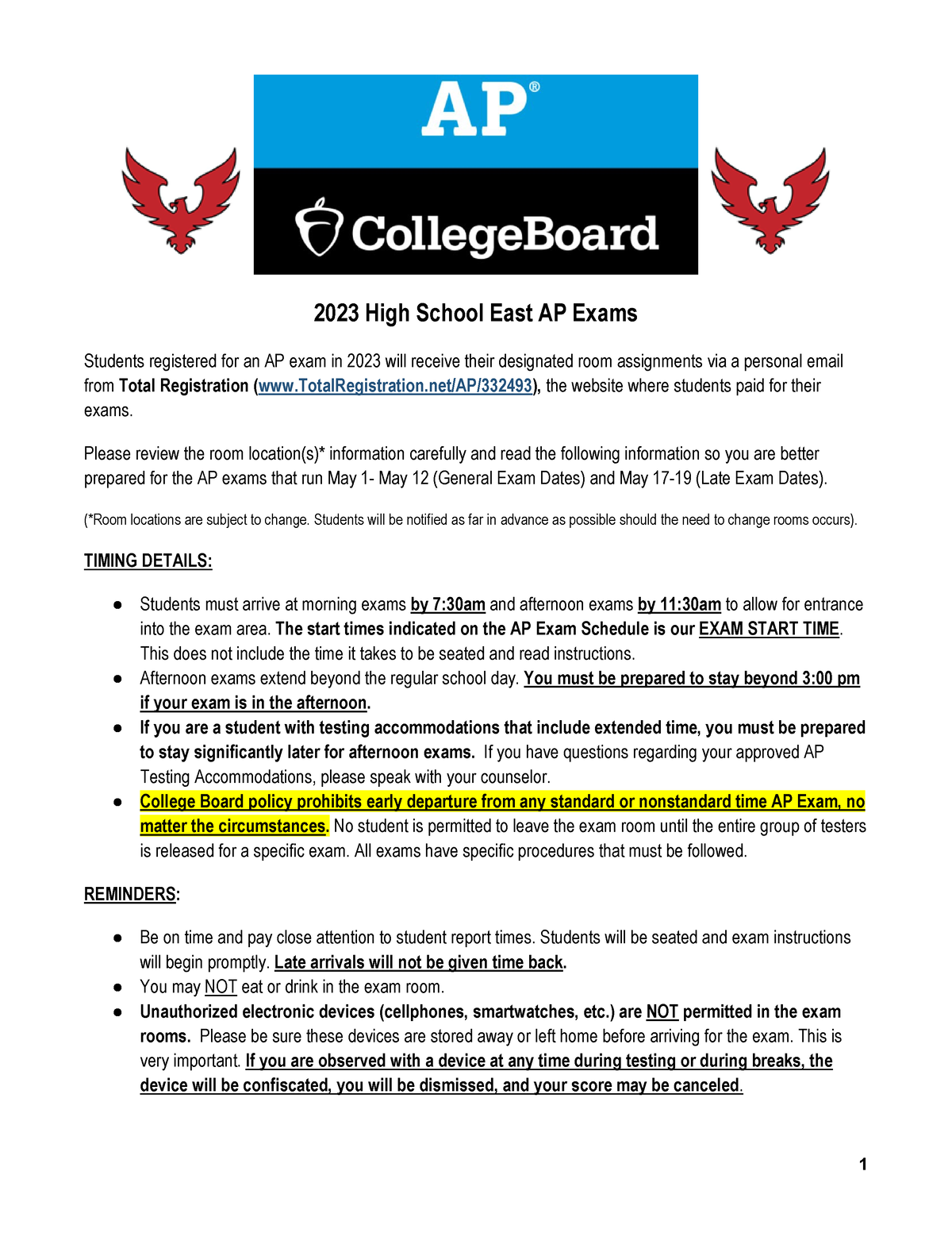 2023 High School East AP Exam Instructions for Testers 1 2023 High