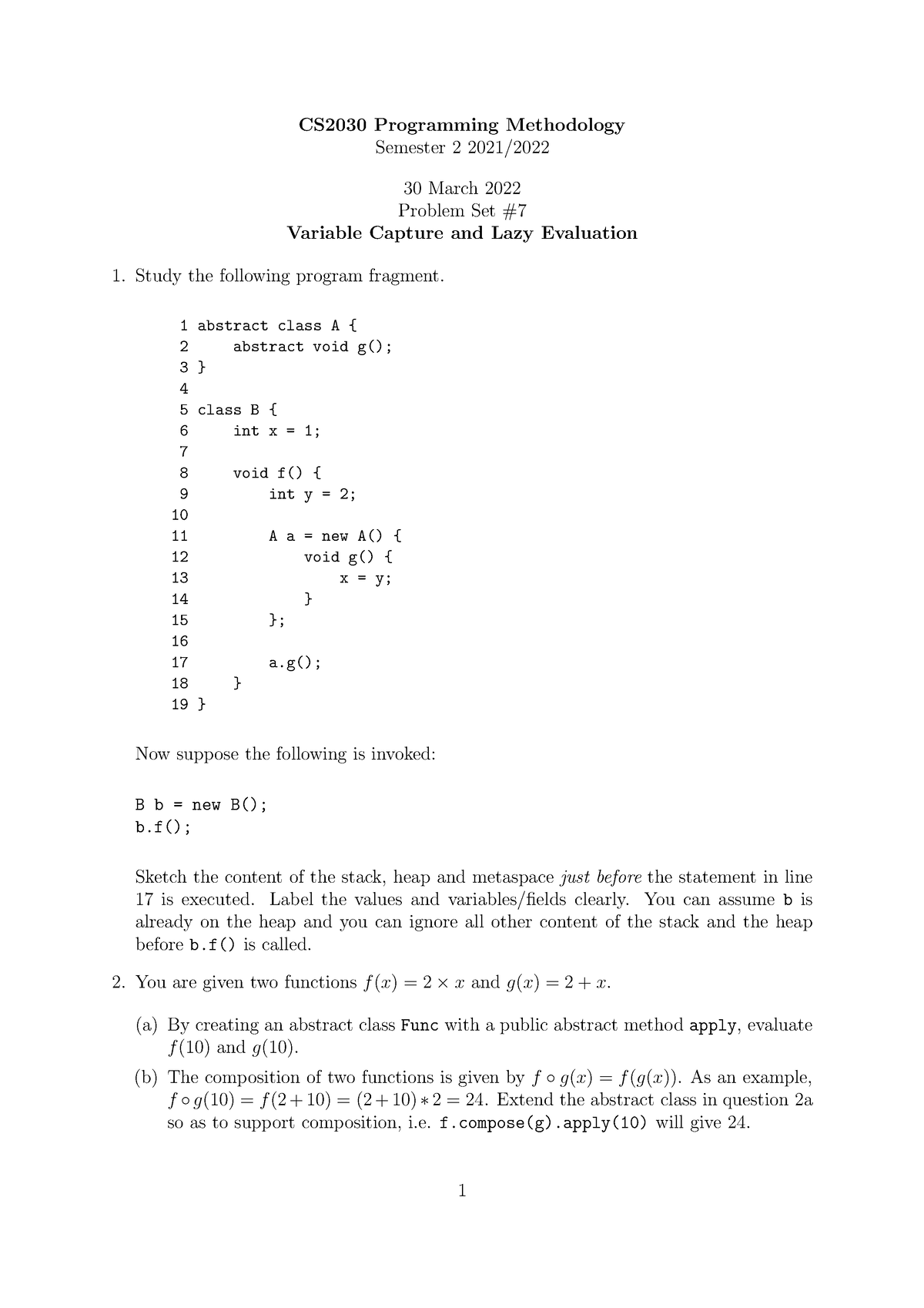 Cs2030 Programming Methodology Ii Recitation 07 - CS2030 Programming ...