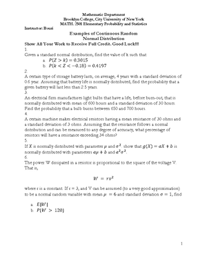Hw13- Limit Theorem Answer Key - Mathematic Department Brooklyn College ...