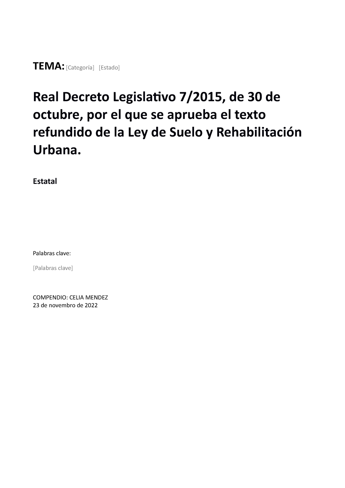 Celia Rehabilitacion Urbana 2015 - TEMA:[Categoría] [Estado] Real ...