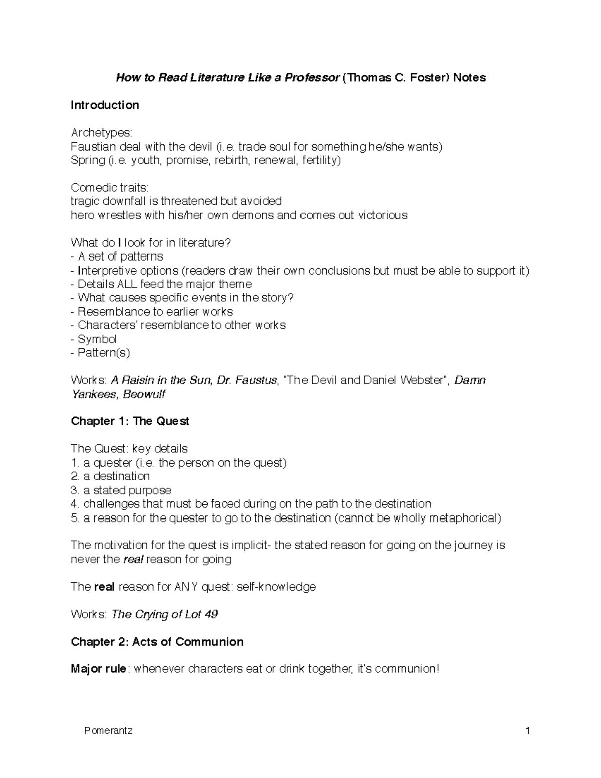 Lit Like a Prof Notes - Summary Literature and Film: GT-AH2 - How to ...