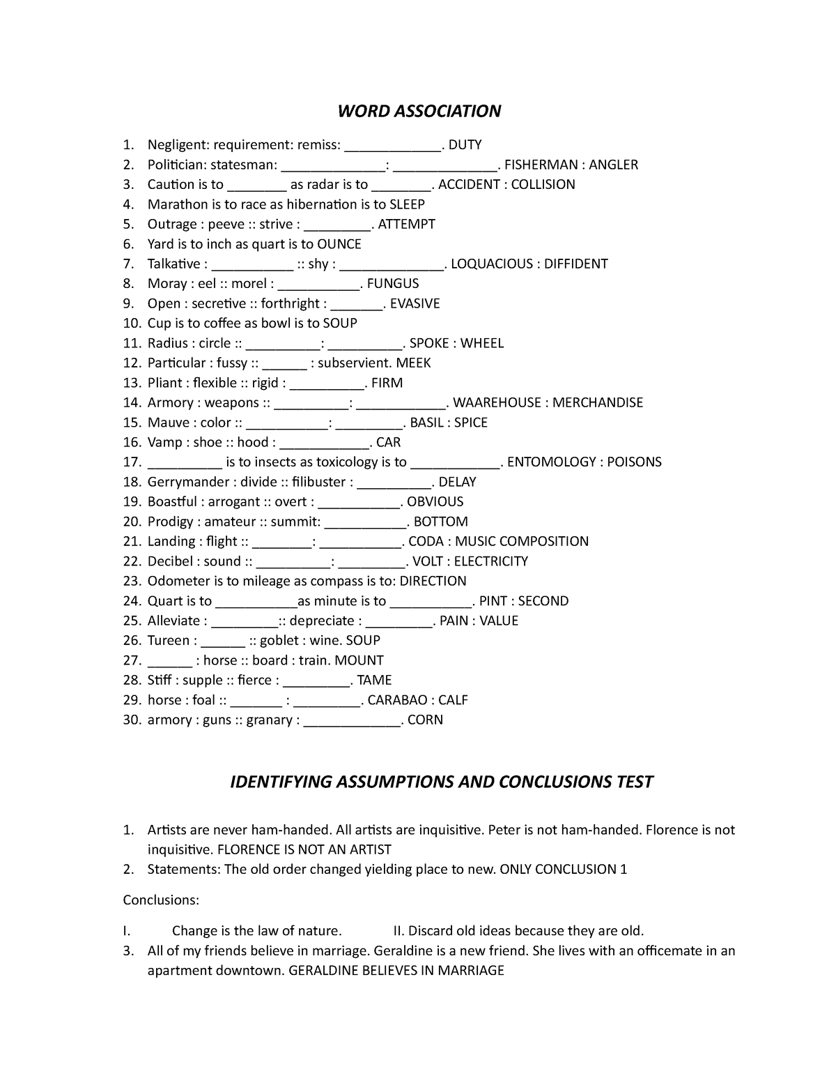 analytical-ability-civil-service-exam-word-association-negligent