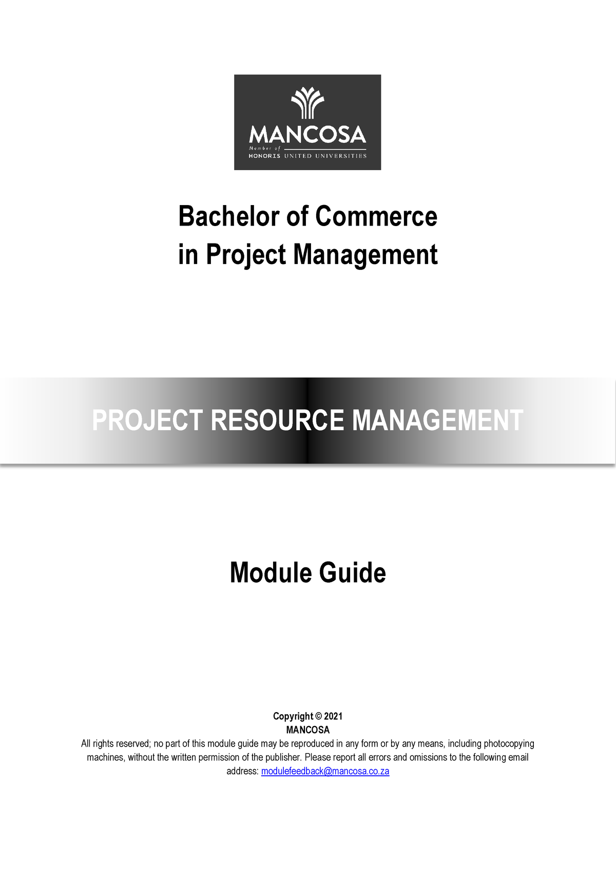 BCom PM - Project Resource Management - Bachelor Of Commerce In Project ...