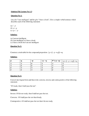 MTH202 Assignment - Discreate Mathematics - Assignment No: MTH Answer ...