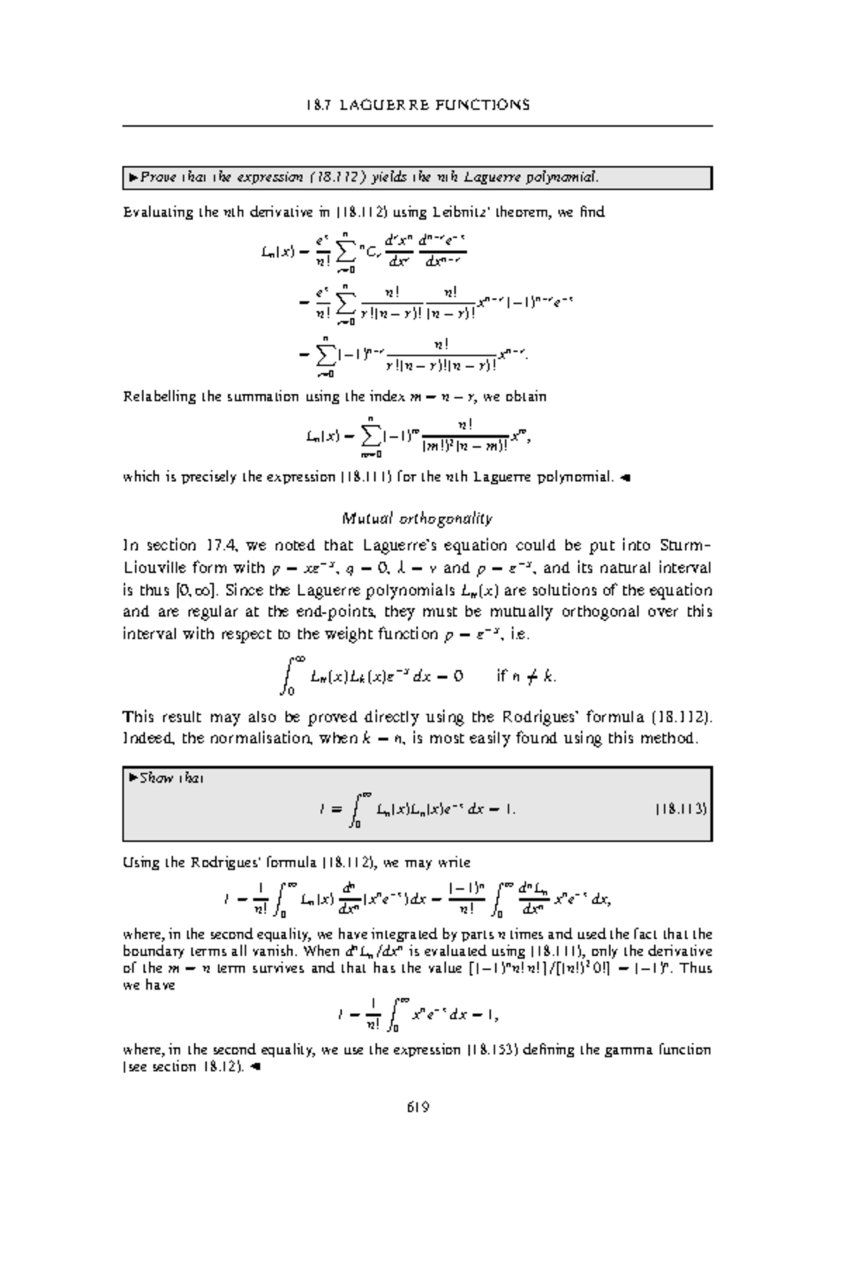 Physics Engineering (52) - 18 LAGUERRE FUNCTIONS Prove that the ...