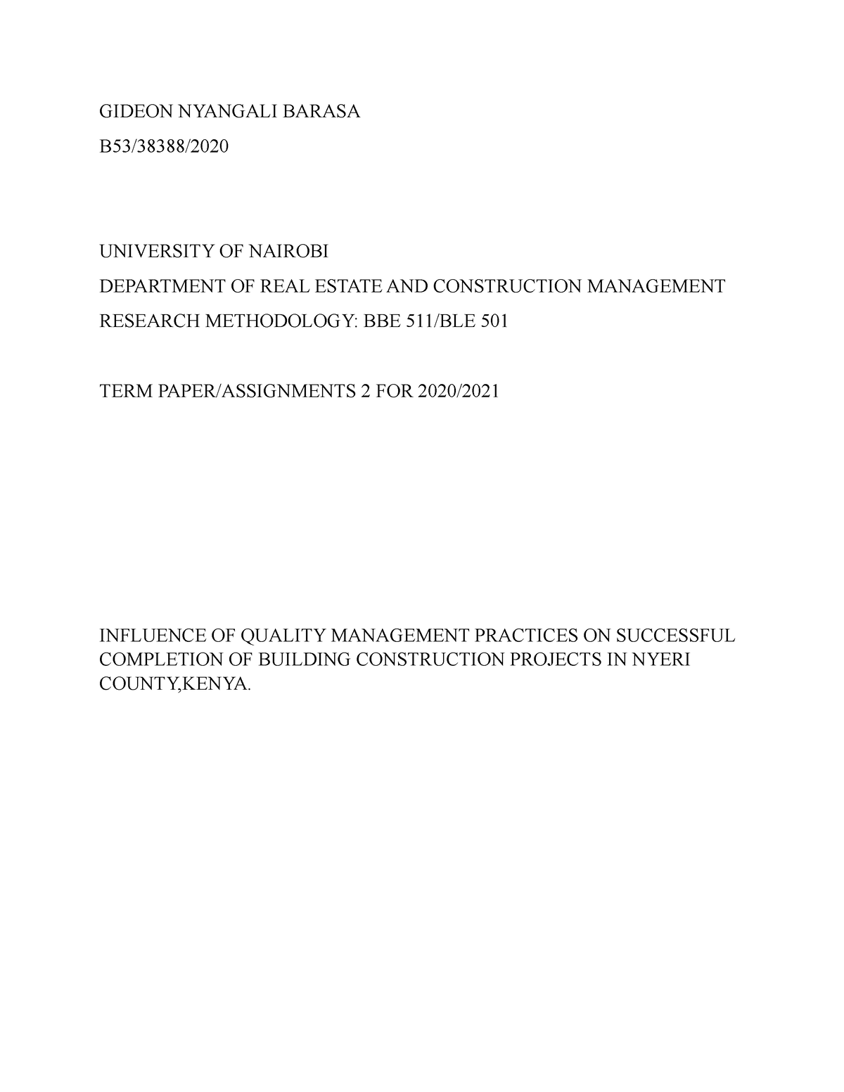 example of a research proposal university of nairobi