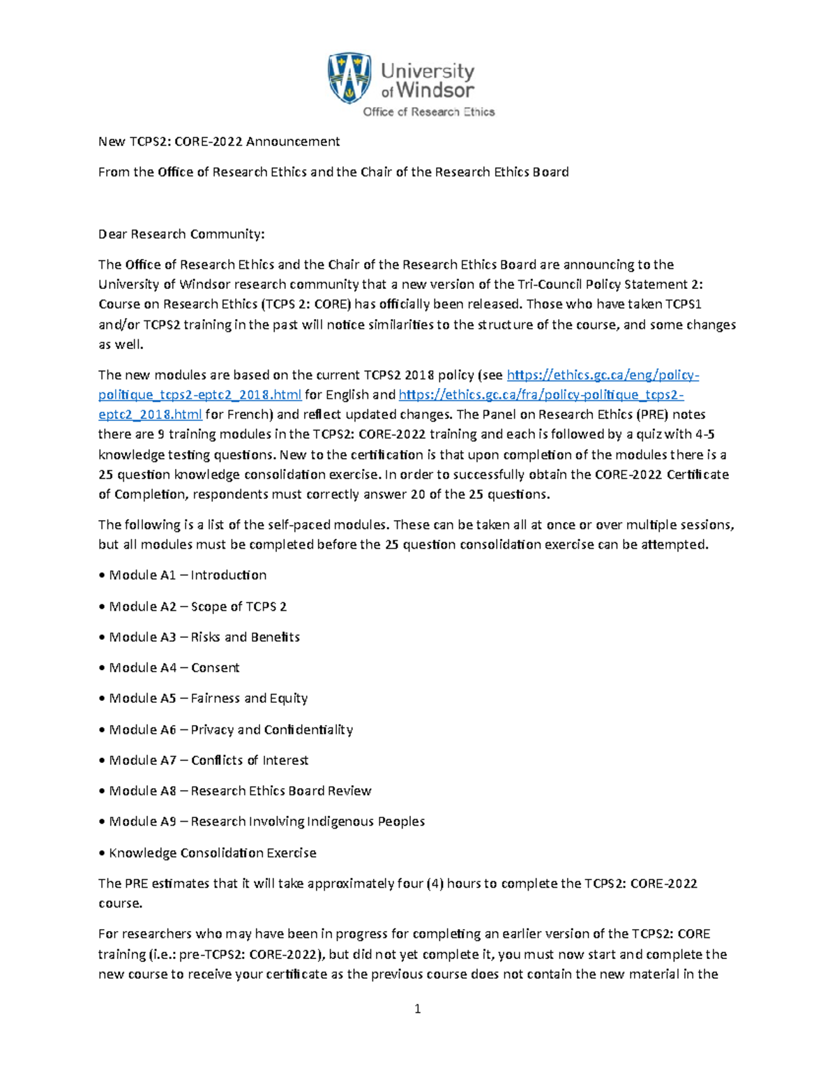 Tcps2-2022 1 - Useful to some - New TCPS2: CORE-2022 Announcement From ...