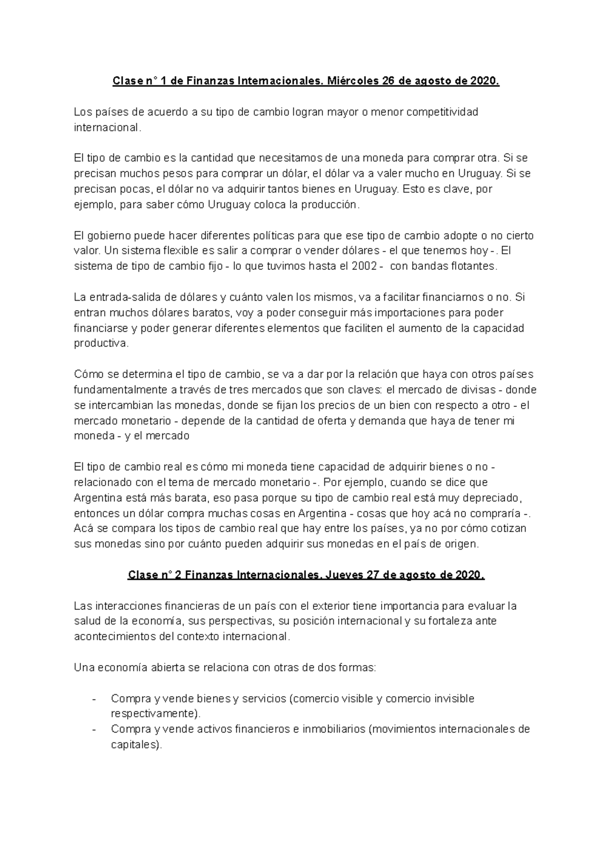 Clases Finanzas Internacionales - Clase n° 1 de Finanzas ...