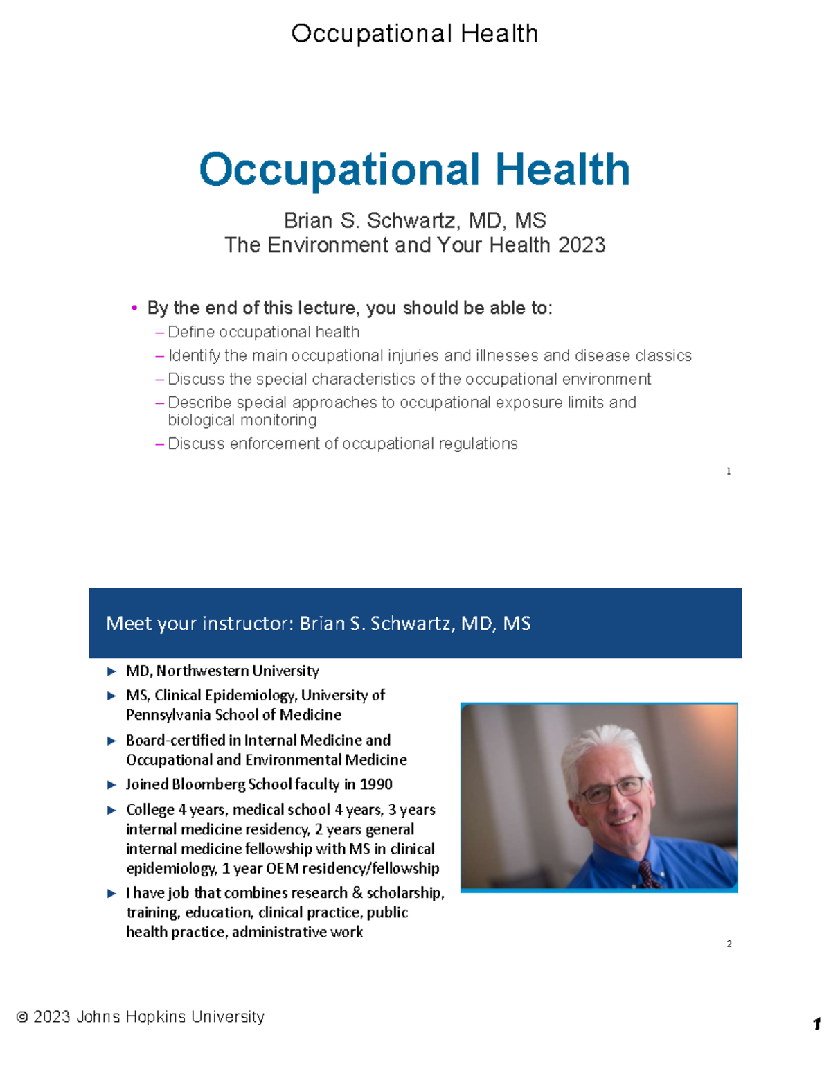 5 Occupational+Health+%26+Exposure - 2023 Johns Hopkins University ...