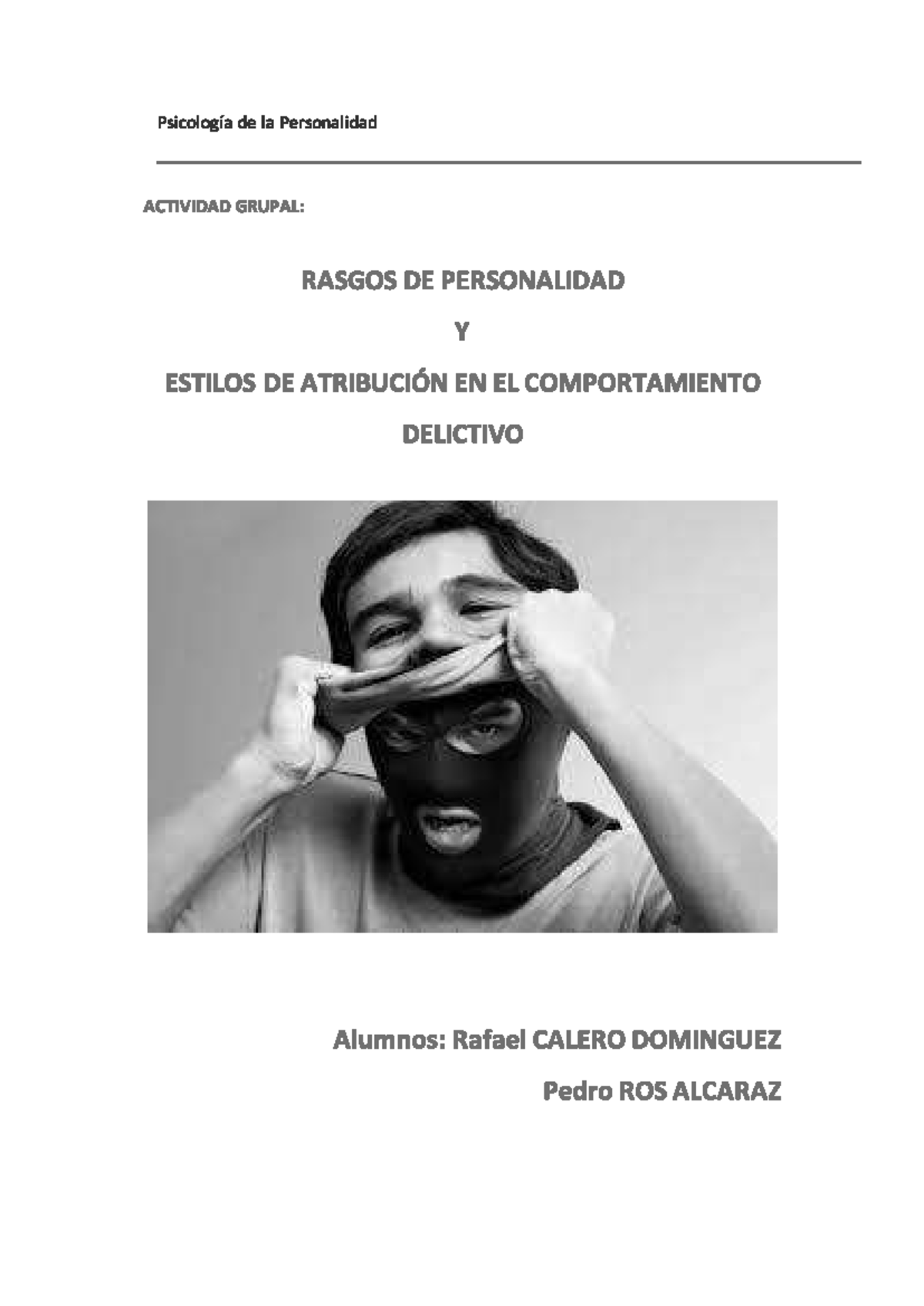 Psicología personalidad - Psicología de la Personalidad ACTIVIDAD ...