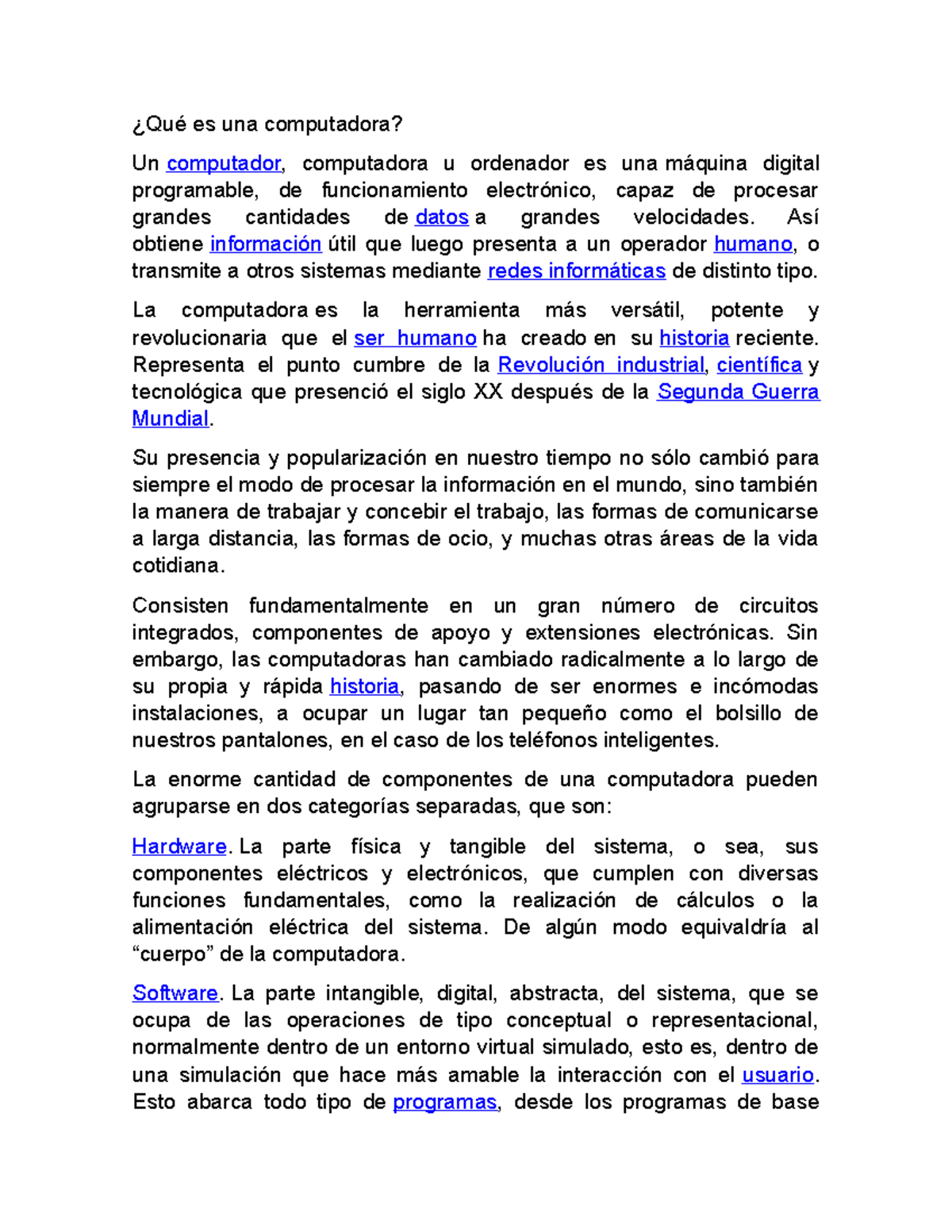 Qué es una computadora - Computación - ¿Qué es una computadora? Un ...