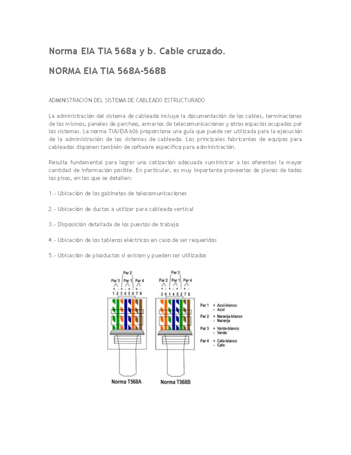 Testigo Arco Yeso Norma Cableado Estructurado Tia Eia 568 Mono Cambios 