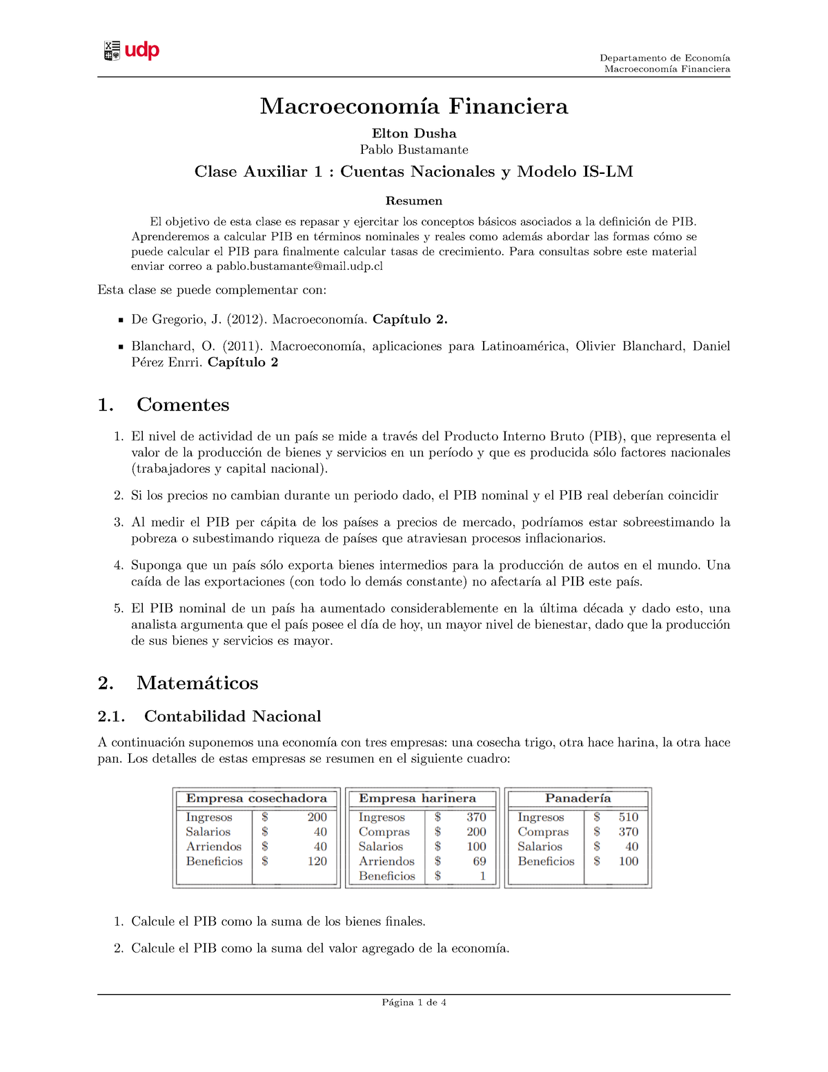 Ayudantía 1 MAFI - Apuntes - Macroeconom ́ıa Financiera Macroeconom ́ıa ...