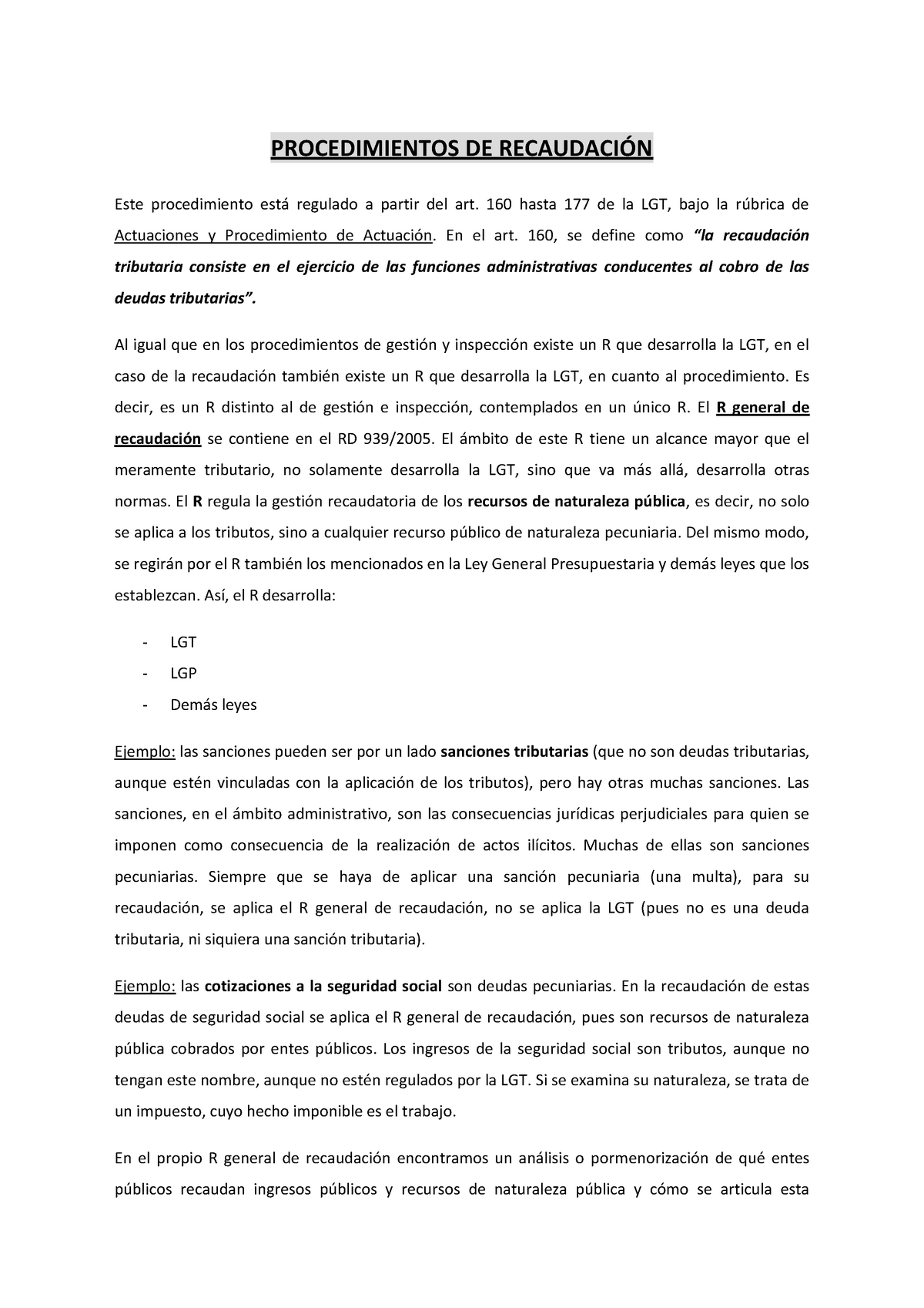 El Procedimiento De Recaudación Tributaria - PROCEDIMIENTOS DE Este ...