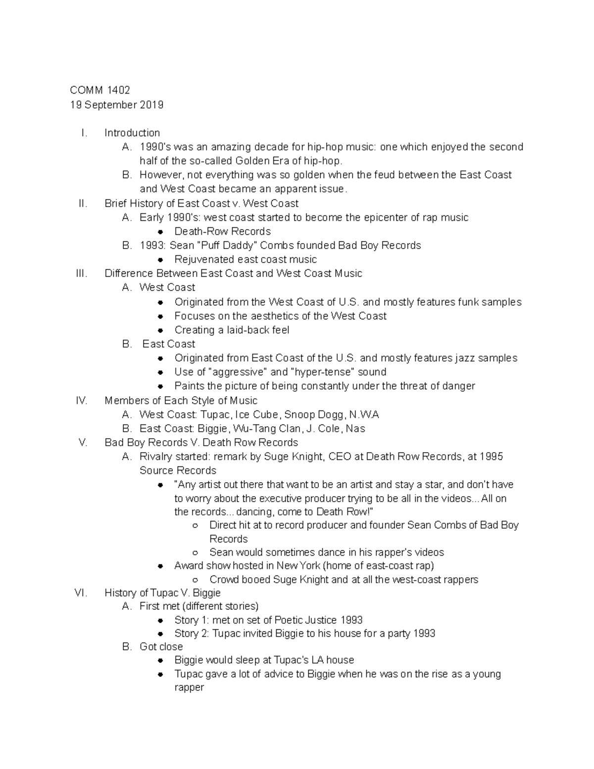 Copy of Informative Speech Outline - COMM 1402 19 September 2019 I ...