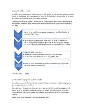 Modelos de calidad a medida - Ejemplos de modelos de Calidad a Medida que  no son los mejores pero - Studocu