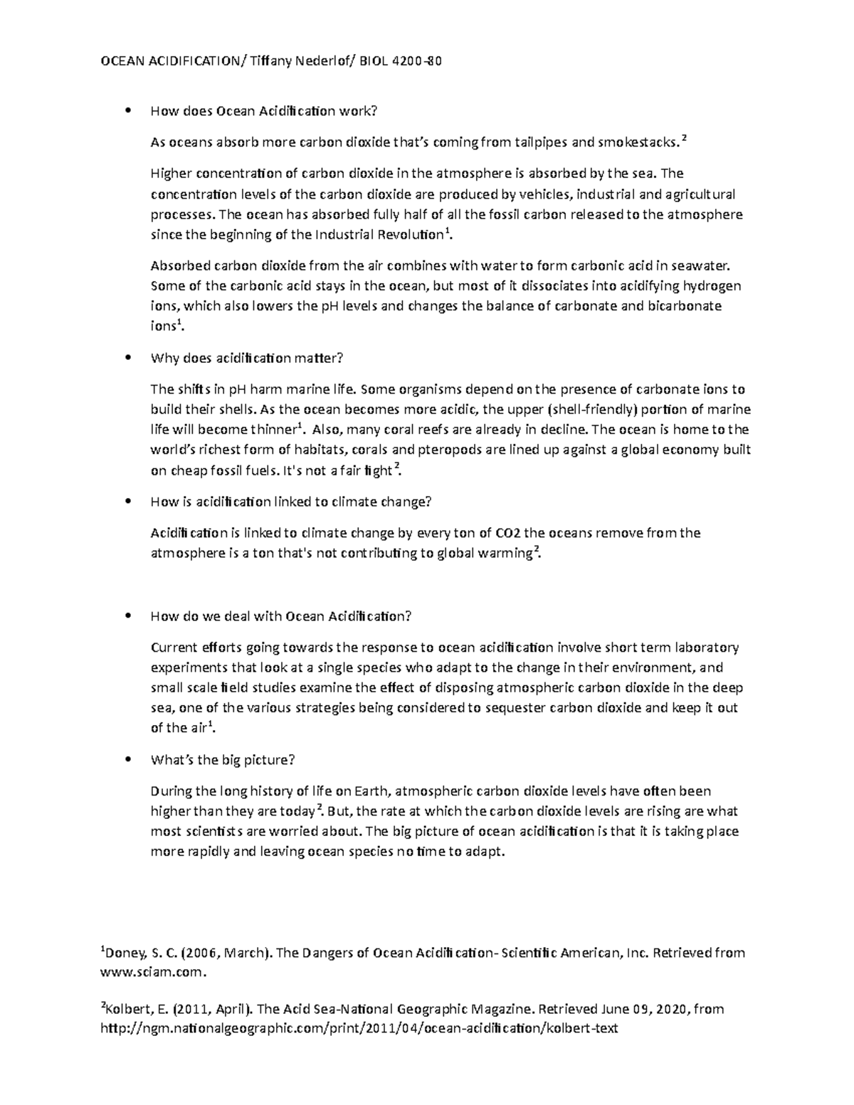 BIOL4200 - Ocean Acidification discussion questions - OCEAN ...