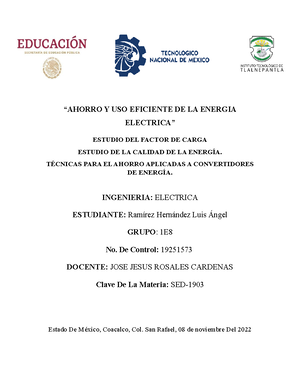 [Solved] Tecnologas para el ahorro y uso eficiente de la energa ...