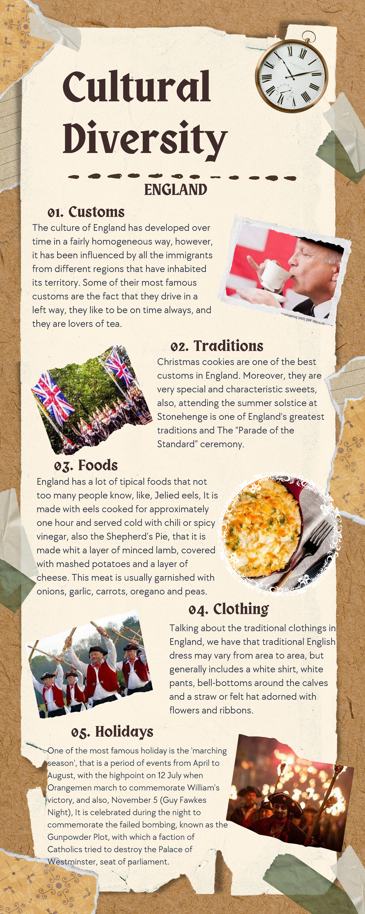 England, traditions and more - Cultural Diversity 01. Customs The ...