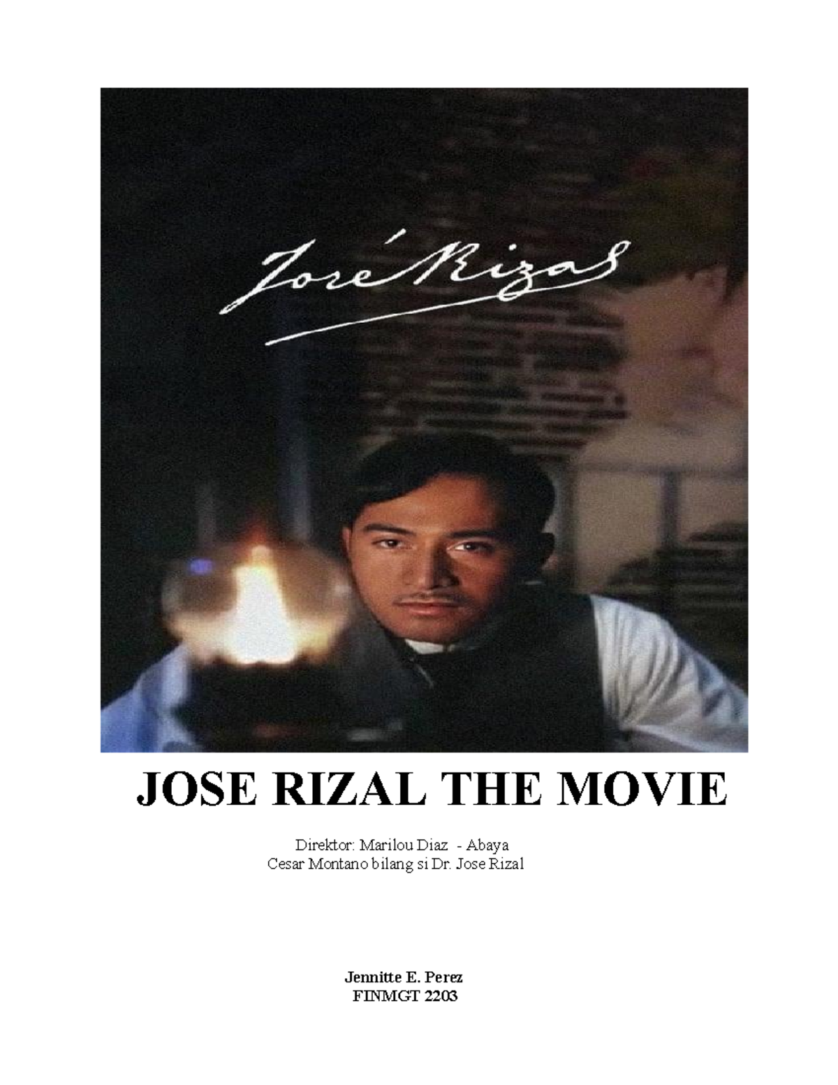 Movie Critique of Jose Rizal Movie - JOSE RIZAL THE MOVIE Direktor ...