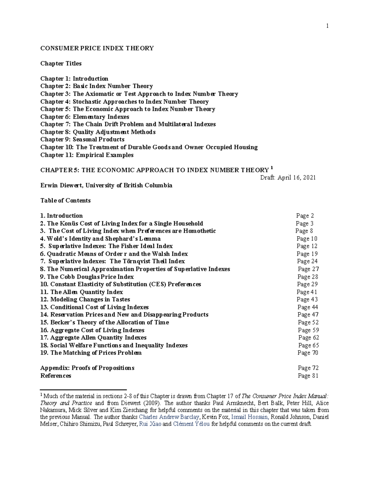 Chapter 4 Economics Approach - CONSUMER PRICE INDEX THEORY Chapter ...