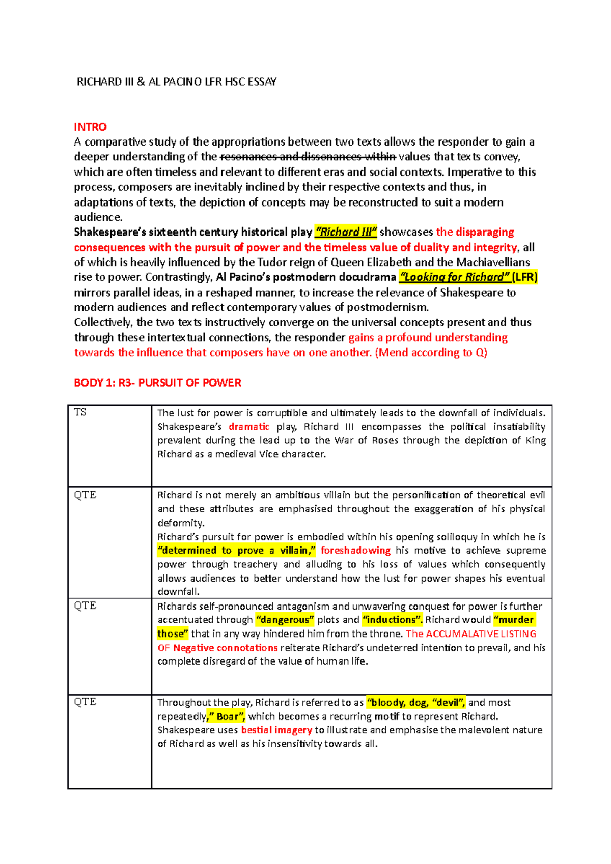 essay questions richard iii