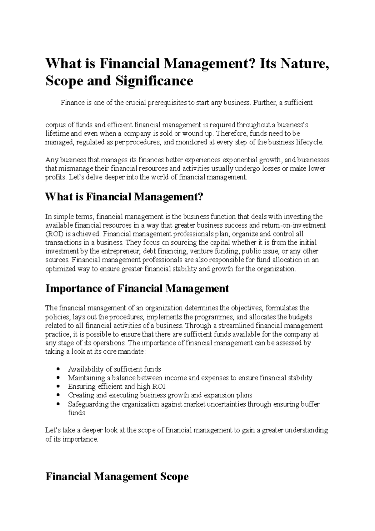 what-is-financial-management-further-a-sufficient-corpus-of-funds