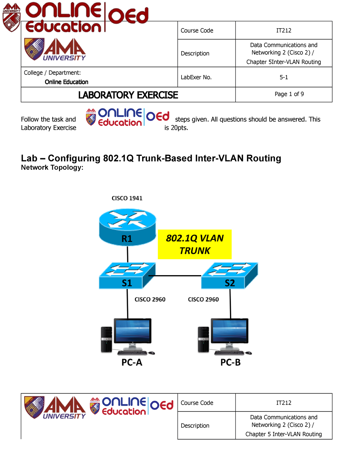 Week006-Lab4 - Lab exercise 004 - Course Code IT Description Data  Communications and Networking 2 - Sns-Brigh10