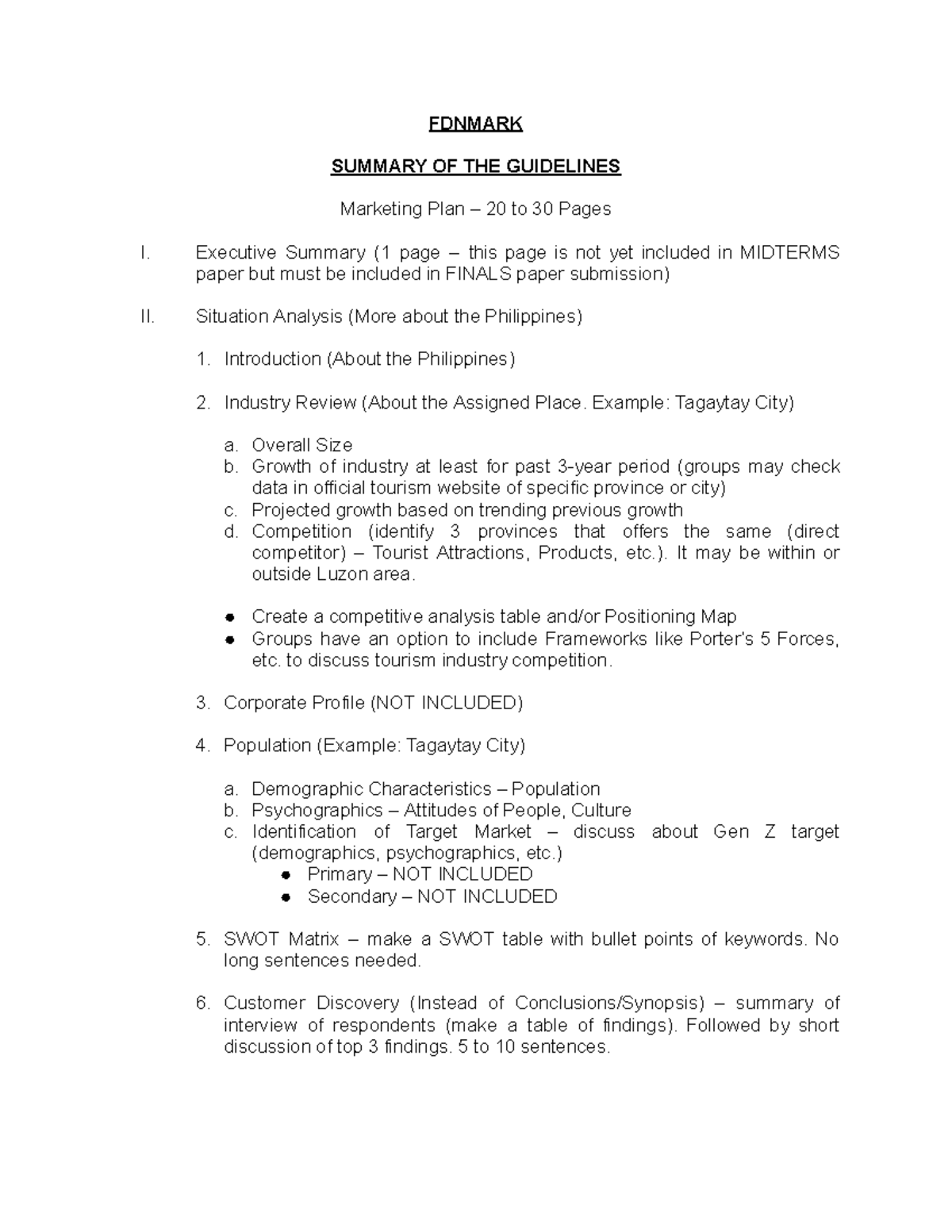 Summary of the Guidelines for IMC Advertising Paper - FDNMARK SUMMARY ...
