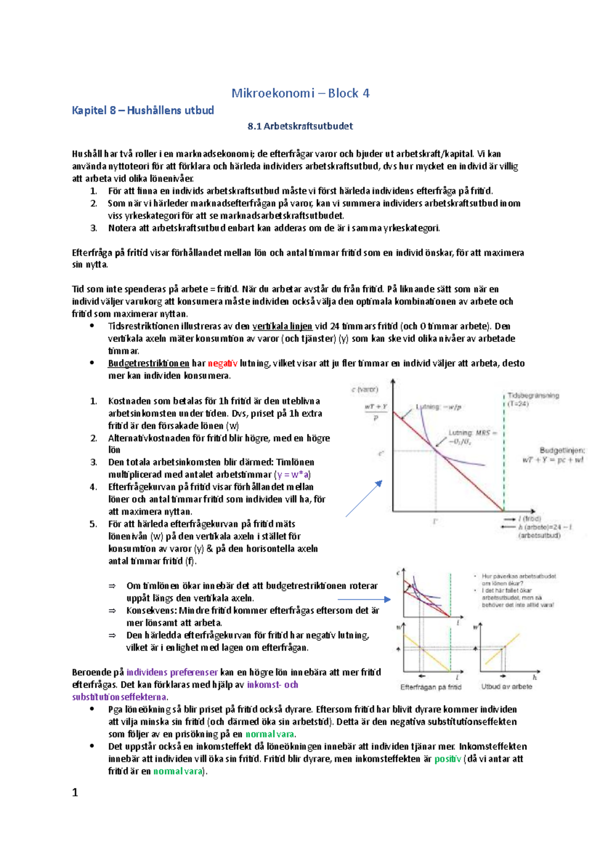 Block 4 - Mikroteori Sammanfattning - Mikroekonomi – Block 4 Kapitel 8 ...