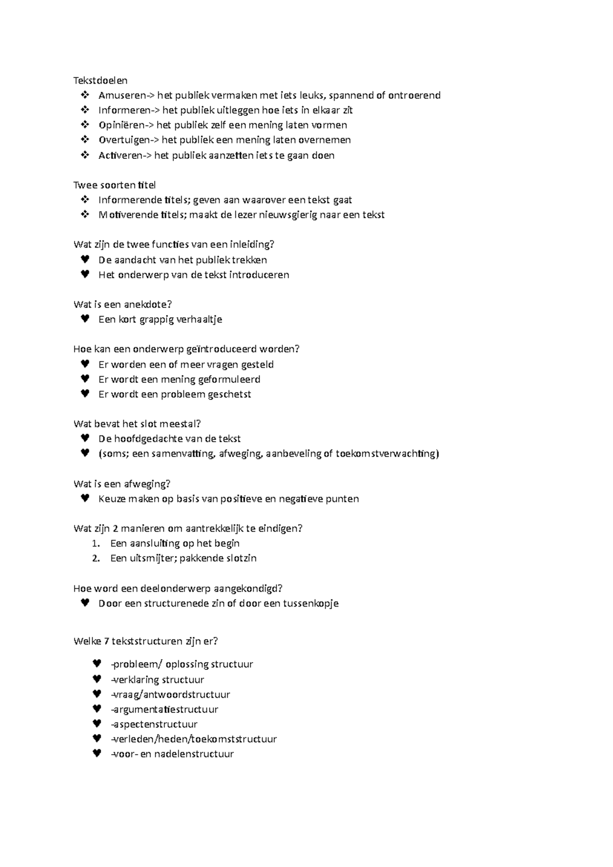 Nederlands Samenvatting Basis & Woordenschat - Tekstdoelen Amuseren ...