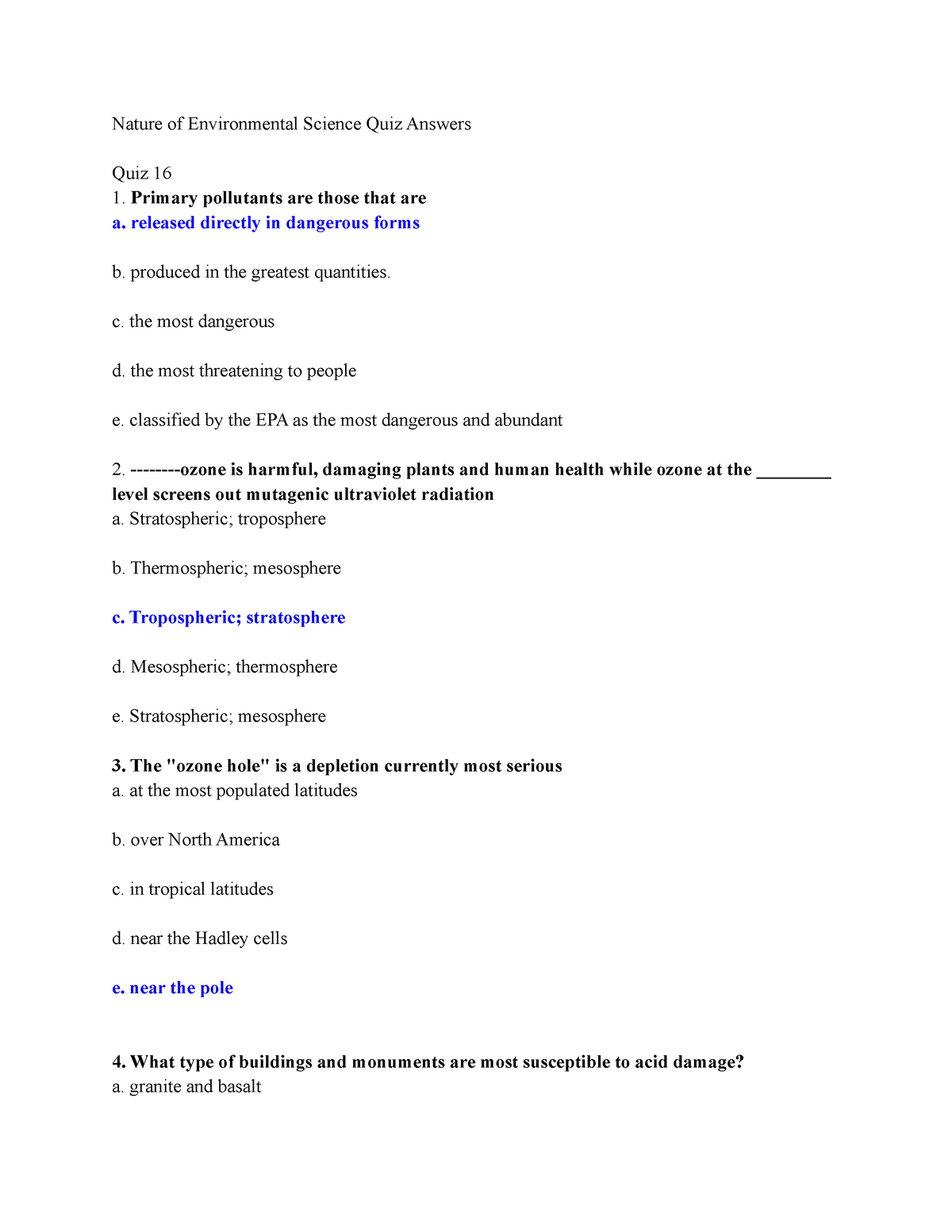 Nature Of Environmental Science Quiz 16 Answers - Released Directly In ...