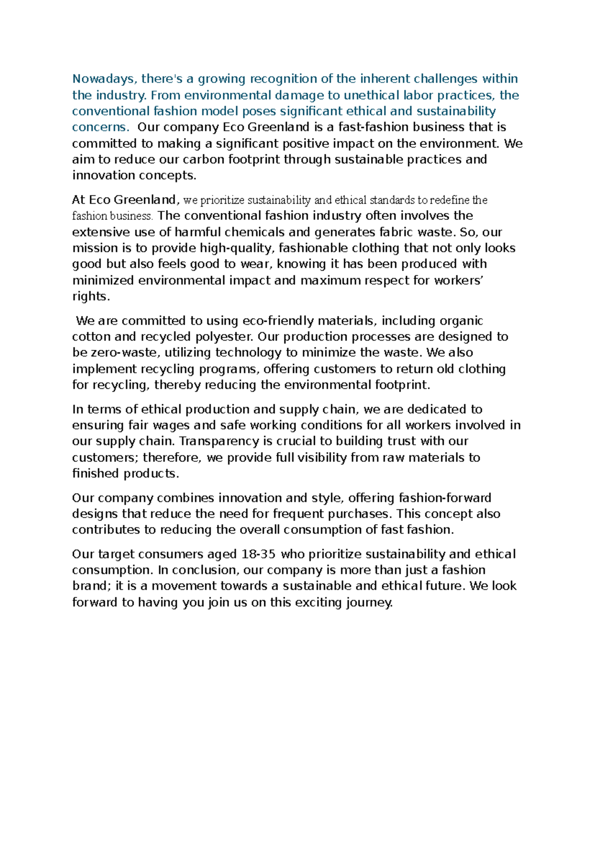 Ethical Presentation - Nowadays, there's a growing recognition of the ...