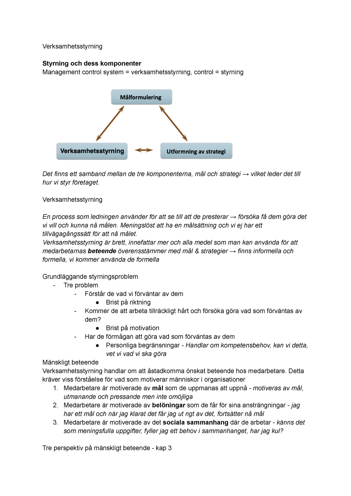 Verksamhetsstyrning - Verksamhetsstyrning En Process Som Ledningen ...