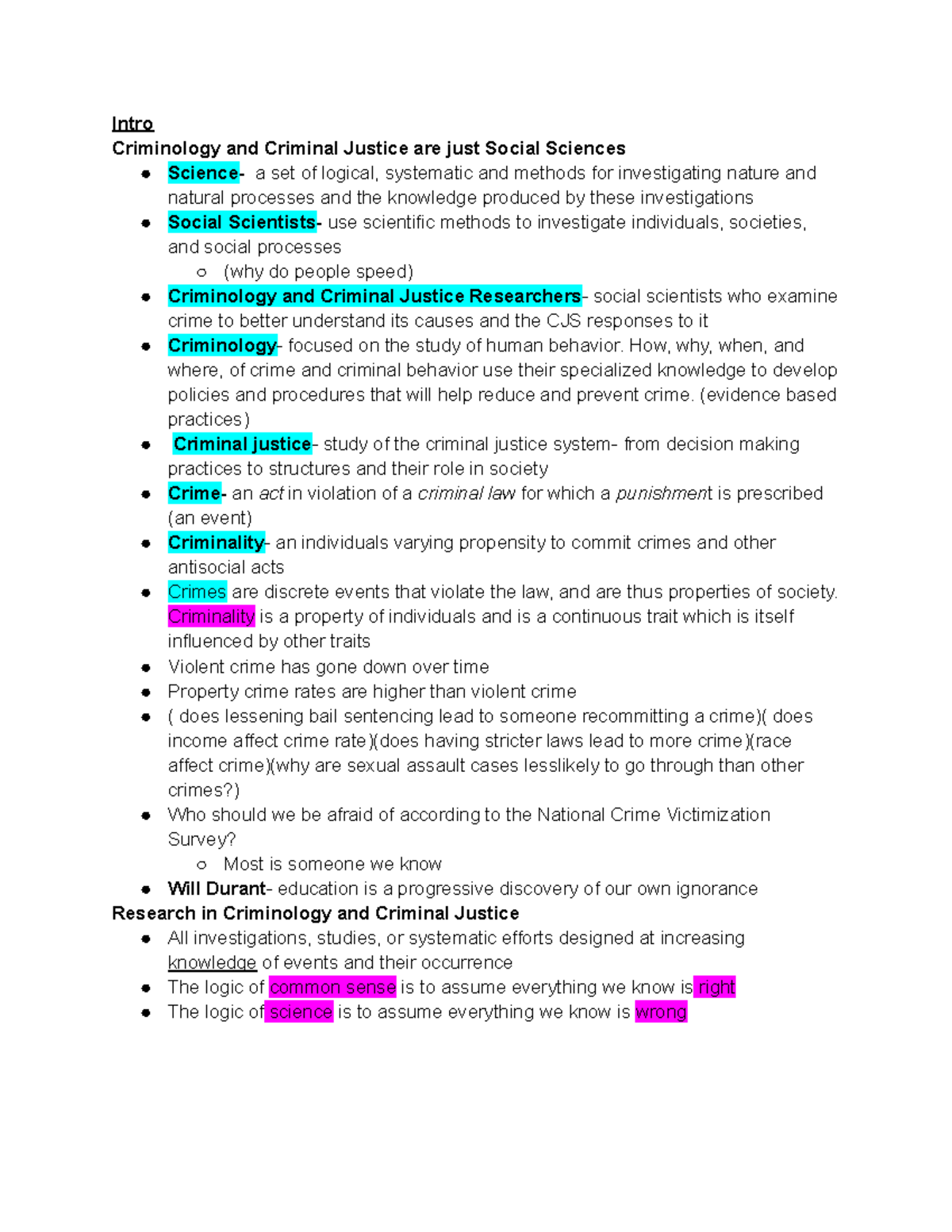 Research design and analysis intro criminology and criminal justice