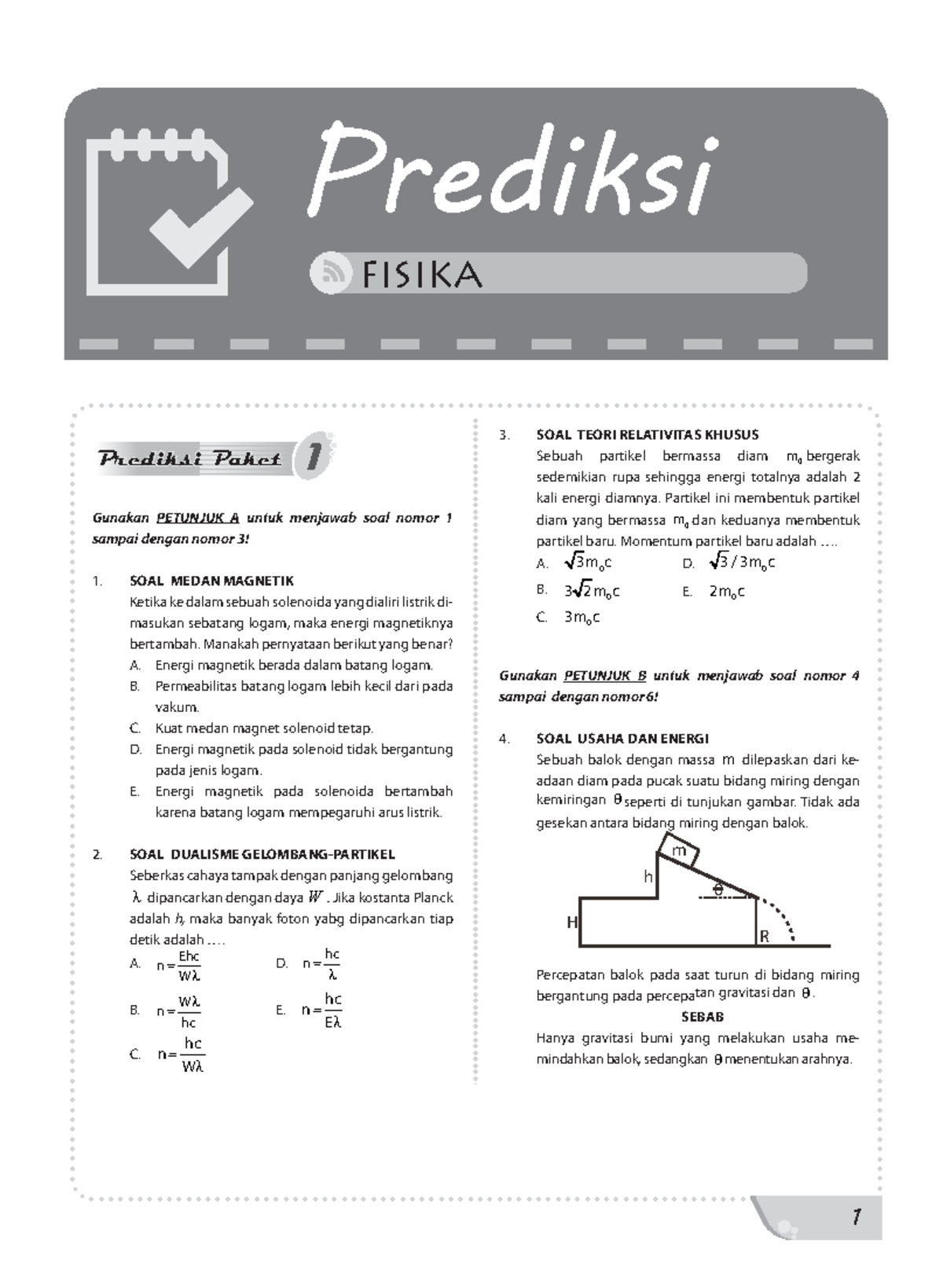 Prediksi Paket 1-2 Fisika - Prediksi FISIKA Prediksi Paket 1 Gunakan ...